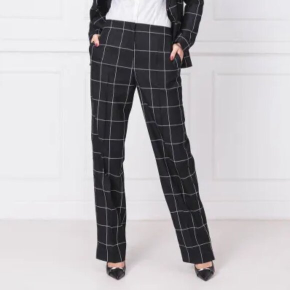 HUGO HUGO BOSS pants trousers Sz 8 STUNNING LOW LEG DETAILS black plaid $375 GEM - Picture 1 of 15